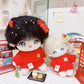 Niannyyhouse 10Cm Plush Doll Clothes Cartoon Pattern Knit Sweater Dolls Accessories Dress Up (Pink)