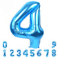 Toniful 40 Inch Blue Large Numbers Balloon 0-9 Birthday Party Decorations,Foil Mylar Big Number 4 Balloon Digital 4 For Birthday