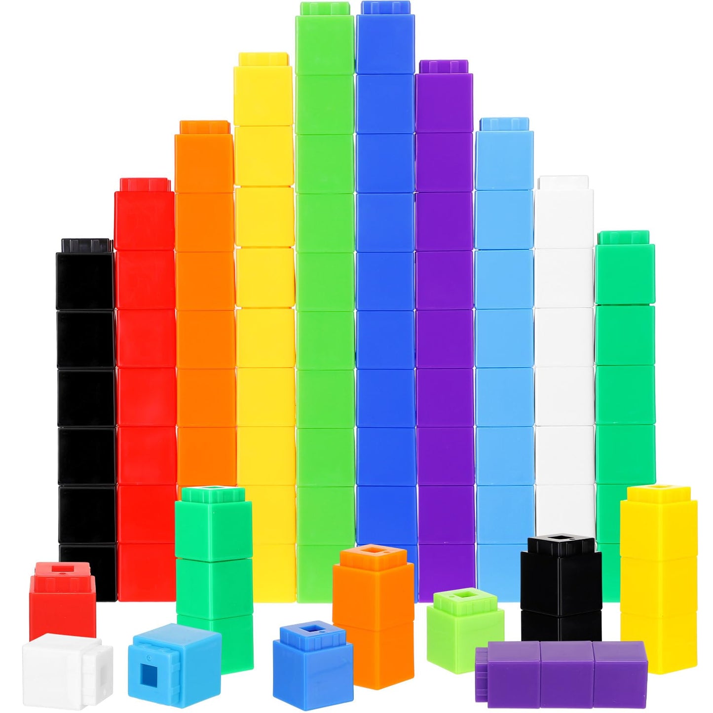 Jenaai 300 Pcs Counting Cubes, Plastic Counting Blocks, Colorful Math Cubes, Math Manipulatives Classroom Learning Supplies, Pre
