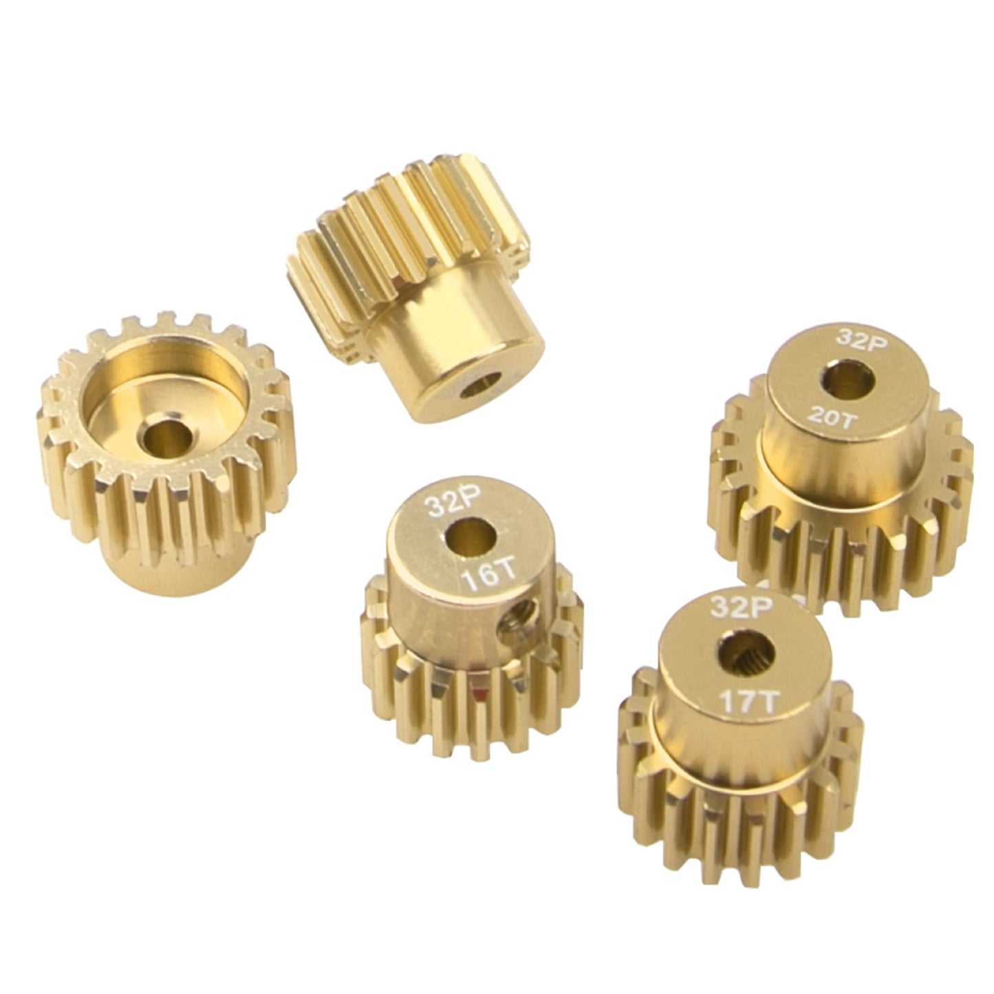 Vgoohobby Aluminum Alloy 32 Pitch Pinion Gear Set 3.175mm Shaft 16T 17T 18T 19T 20T Motor Gears Compatible with Tamiya Kyosho Re