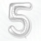 Flyloons 5 number Silver Foil Balloon 16 inch Size For Boys Girls Birthday Decoration Items 5th Year Balloons Set Five