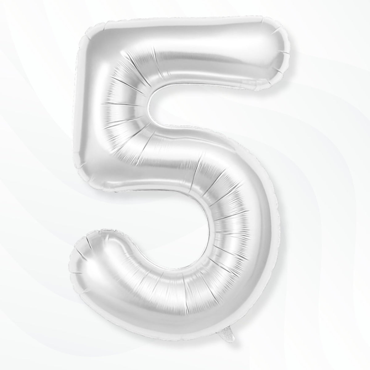 Flyloons 5 number Silver Foil Balloon 16 inch Size For Boys Girls Birthday Decoration Items 5th Year Balloons Set Five