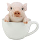Ebros Gift Adorable Babe Pink Teacup Pig Figurine 5.25' Tall Realistic Animal Collectible Design Decor Statue With Glass Eyes Country Farm Whimsical Pigs