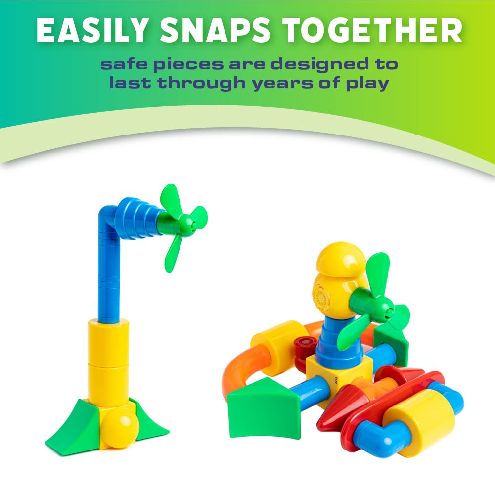 POPULAR PLAYTHINGS Mag Builder Set, 20 Pieces, Small, Multicolor, Model 18301, Magnetic Building Toys