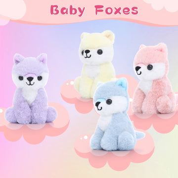 Muiteiur 5 Piece Fox Stuffed Animal Set, Soft Mommy Fox Plush Toy With 4 Cute Babies, Stuffed Animal For Girls And Boys, Gift For Kids, Pink 20Inch