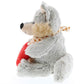 DolliBu I Love You Valentine Plush Sitting Wolf - Cute Stuffed Animal with Red Heart and Name Personalization Gift for Valentines Day  Birthday  Anniversary  Romantic Date - 9 Inches
