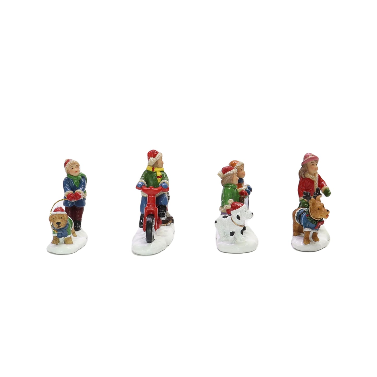 Moments In Time Set Of 4 Hand-Painted Polyresin Christmas Village Figures
