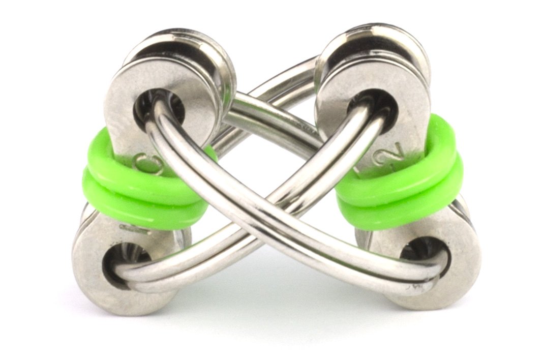 Tom's Fidgets Original Flippy Chain Fidget Toy - Stress Reducer for ADHD & Anxiety, Medium, Green, Metal, Model DGT232