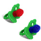 Razbaby Razberry Silicone Teether Pacifier – Teething Relief For Infants, Food-Grade, Bpa-Free, Hands-Free, Natural Berrybumps Fruit Texture For Sensory Development, Freezable, 2-Pack - Red & Blue
