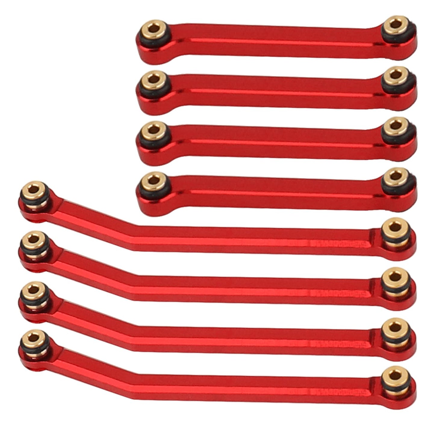 RZXYLRC 8PCS CNC Aluminum Alloy High Clearance Chassis Body Links Rod Set for Axial AX24 XC-1 1/24 RC Crawler Car Metal Upgrade