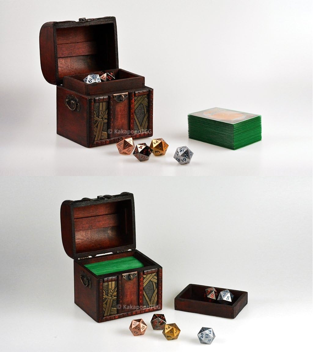 Kakapopotcg Elven Chest (Ancient Egypt) Lockable Wood Deck And Counter Box Trading Cards Mtg Magic Fab Tcg Ygo Ptcg Edh Commander Box Dice Box Dnd Spell Card Box