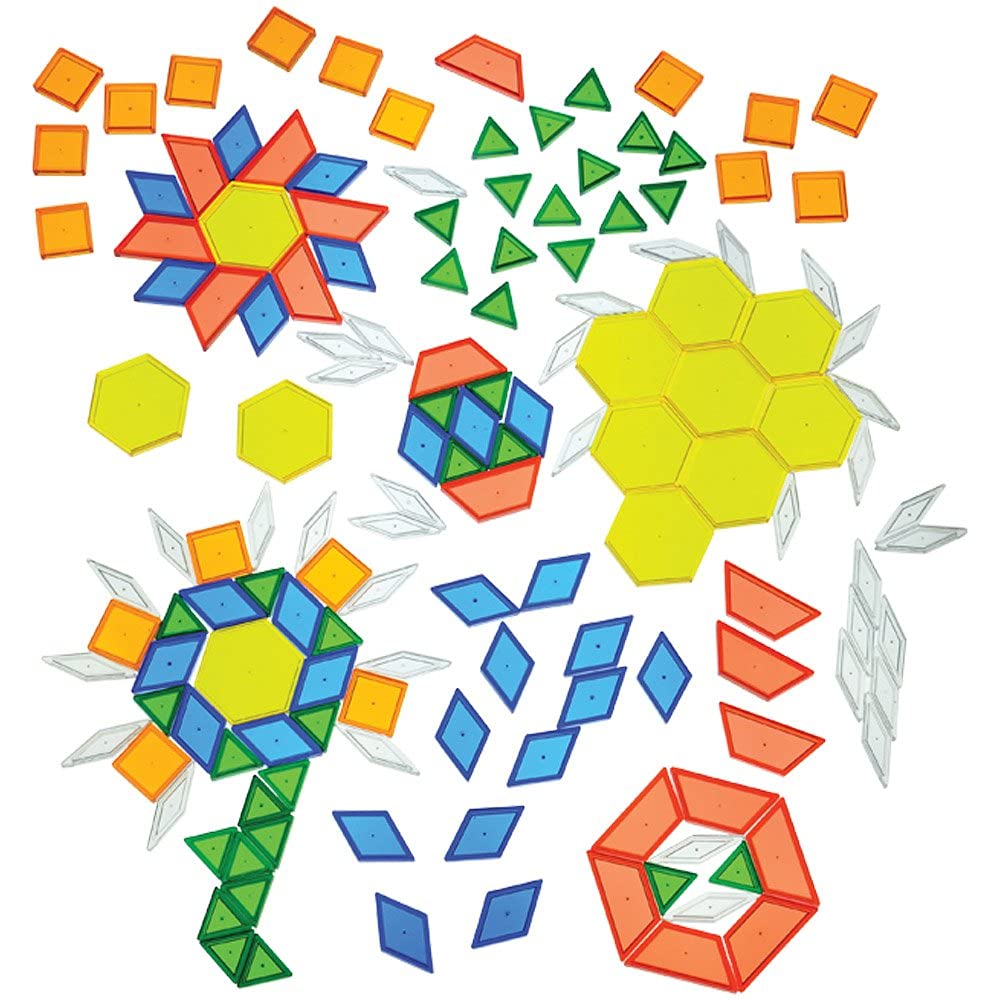 Constructive Playthings Translucent Pattern Blocks, Light Table Manipu ...