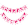 TaoBary Pink Cute Kitty Happy Birthday Banner Pre-strung Hanging Sign Cartoon Cute Cat Party Decorations Cartoon Kitty Themed Pa