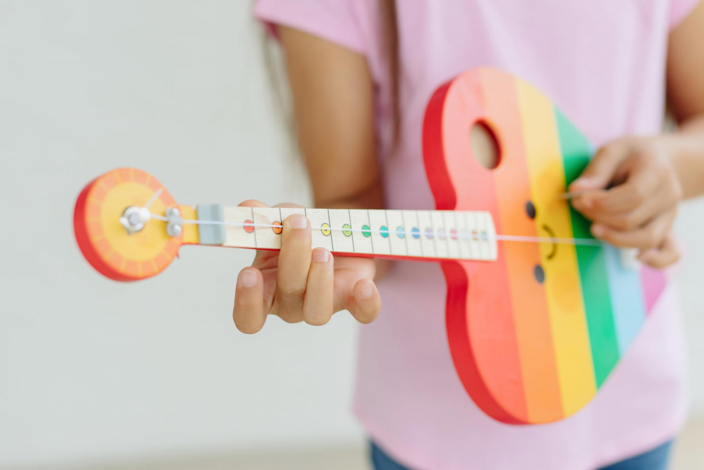 Tinkertar - Rainbow Heart - The Easiest Way To Start And Learn Guitar - Premium Wood Construction - 1 Stringed Toy Instrument Fo