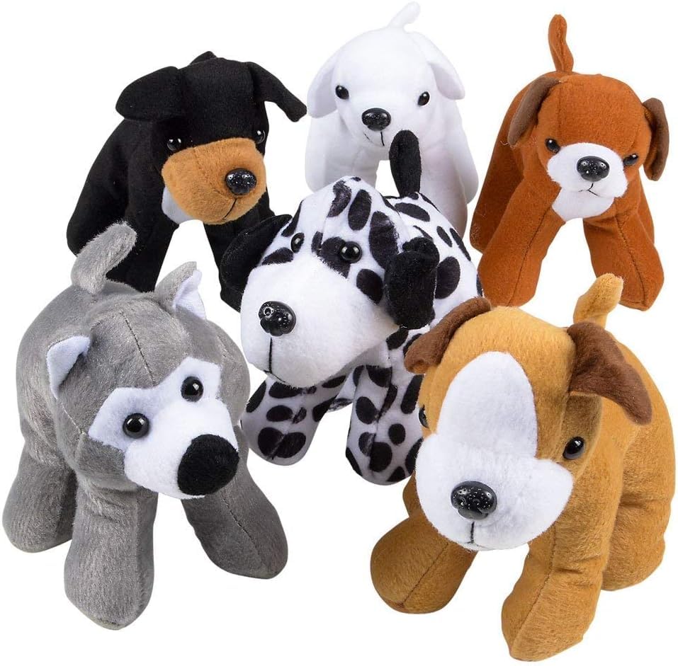 Bedwina Plush Puppy Dogs - (Pack Of 72) 6 Inches Tall Stuffed Animals Bulk Assorted Puppies And Cute Stuffed Plushed Dog Puppies