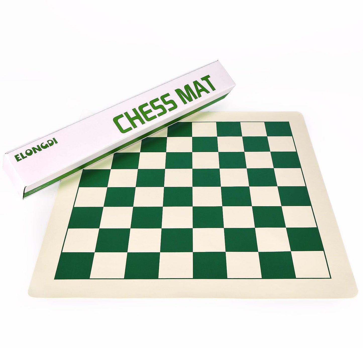 Elongdi Roll-Up Vinyl Chess Board Mat - 15.5' Chess Mat For 3-Inch King, Lightweight & Non-Slip Portable Travel Chess Board For Beginner And Kids - No Chess Pieces