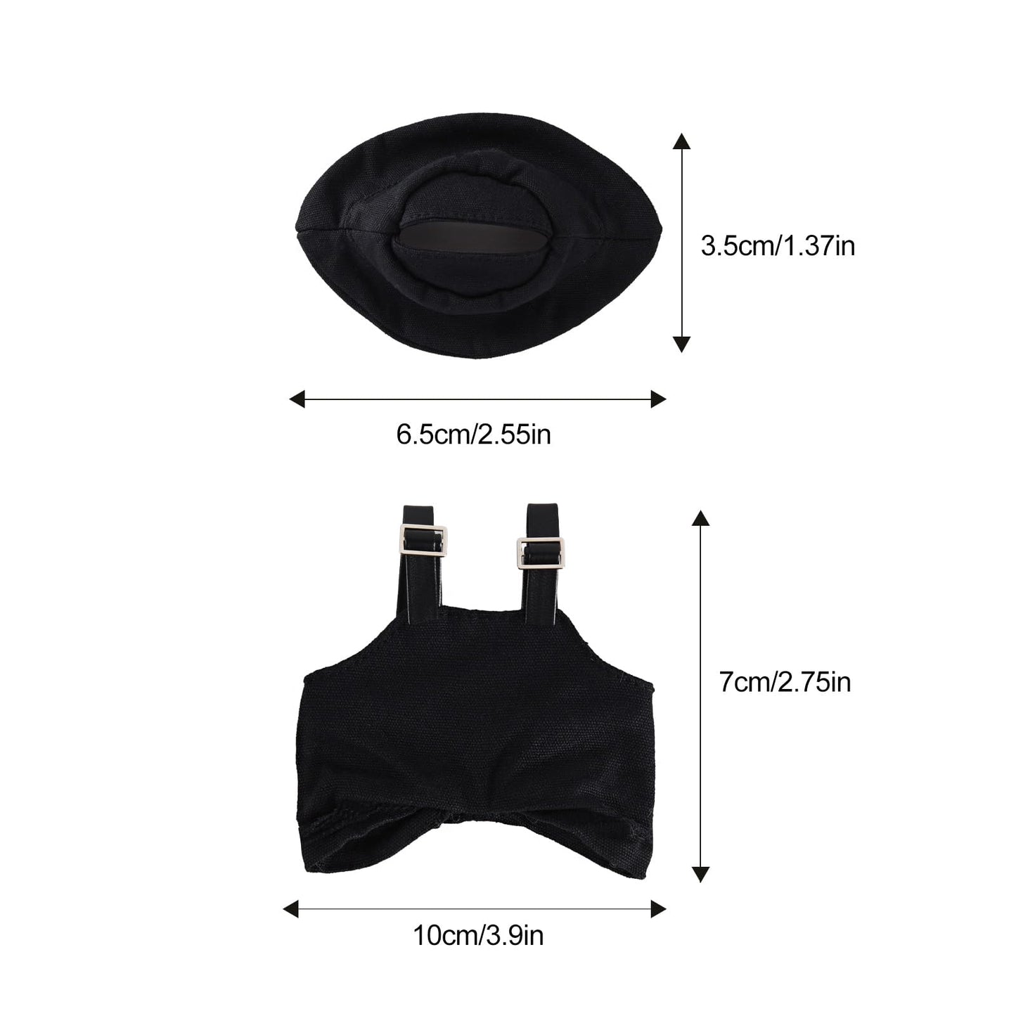 GDLSYLGHY Doll Clothes Set for Labubu  Elegant Outfits Suits Optimal for Your 5.9-6.7in Dolls Dressing Up  Doll Clothing Accessories with Random Color Rain Boots(Black Overalls Suit with Hat)