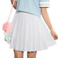 Beautifulfashionlife Womens School High Waist Navy Sailor Summer Pleated Skirts (4Xl,White)