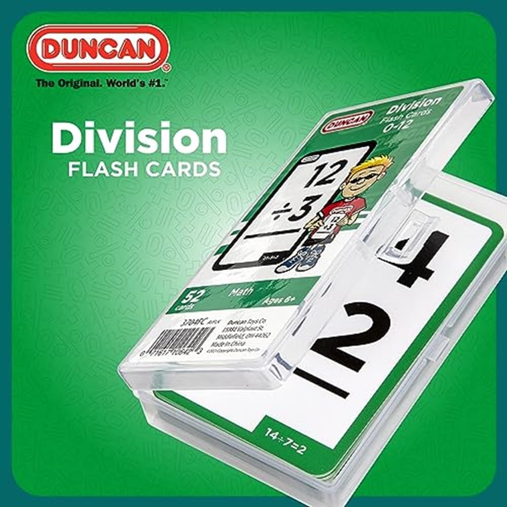 Duncan Flash Cards- Division, Green & White, (3704FC), Medium