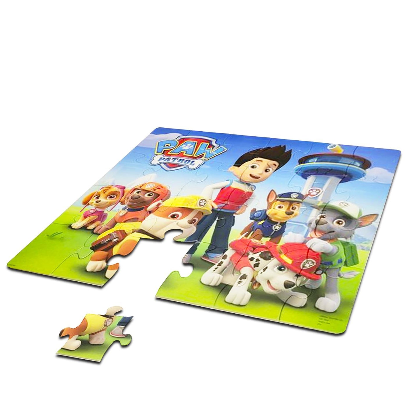Paw Patrol 24-Piece Tin Puzzle with Handle - One Size, Colorful Design, Model 58549