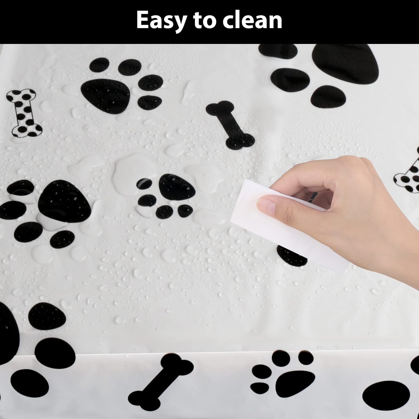 Puppy Dog Pet Paw Print Tablecloth, 1 Pack Large Size Paw Print and Bone Sign Disposable Plastic Rectangle Table Cloth for Pet D