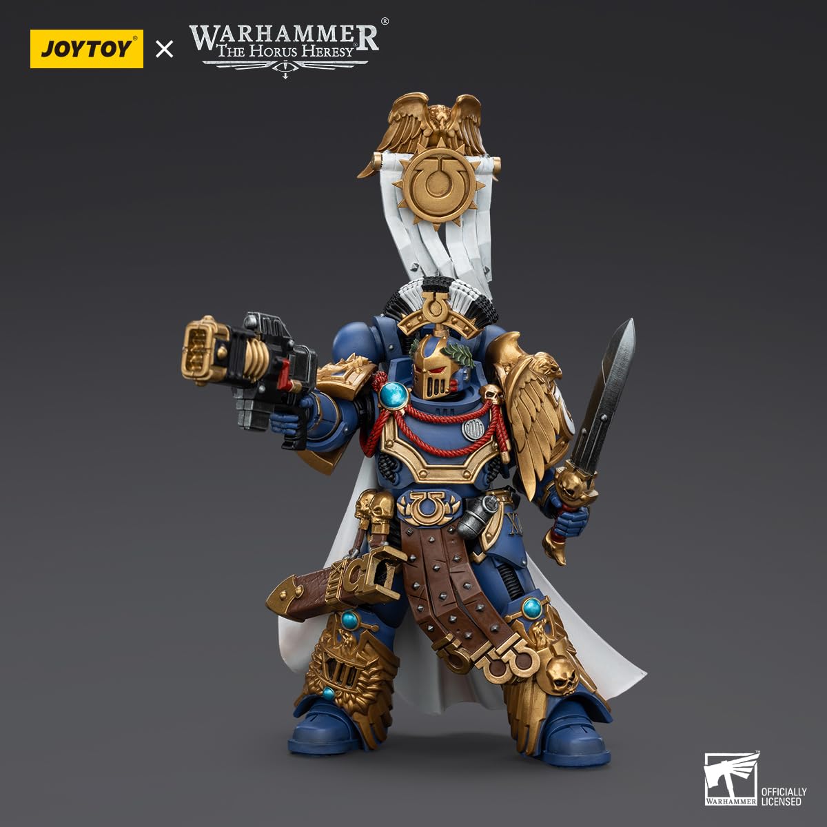 malt-inspiredISE JOYTOY 1/18 Action Figures - Warhammer 40 000 Ultramarines Legion Praetor with Power decorative replica blade and Volkite Serpenta - 5 Classic Character Collectible Age 15 and Above