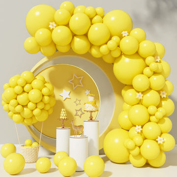 Yellow Balloons 110Pcs Yellow Balloon Garland Arch Kit 5/10/12/18 Inch Matte Latex Yellow Balloons Different Sizes As Honey Bee