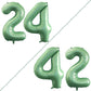 Goer Number 24 Balloons For 24Th Birthday Party Decorations,42 Inch Jumbo Foil Helium 42 Balloons For 42Nd Birthday Party Decoration (Sage Green)