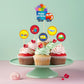 Untumble Vehicle Cake Topper Set  1 Vehicle & 24 Transport Theme Cup Toppers | Birthday Decoration For Boys | Pack Of 25