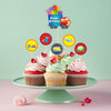 Untumble Vehicle Cake Topper Set  1 Vehicle & 24 Transport Theme Cup Toppers | Birthday Decoration For Boys | Pack Of 25