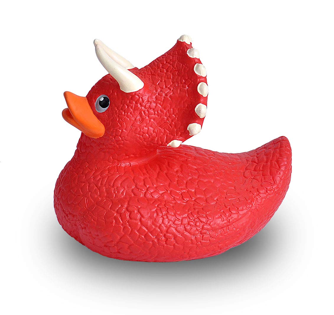 Wild Republic Rubber Ducks, Bath Toys, Kids Gifts, Pool Toys, Water Toys, Triceratops, 4'