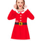 Christmas Santa Dress for Girl Long Sleeve Xmas Red Tshirt Dress Unique Ugly Swing Dresses 5-6 Years