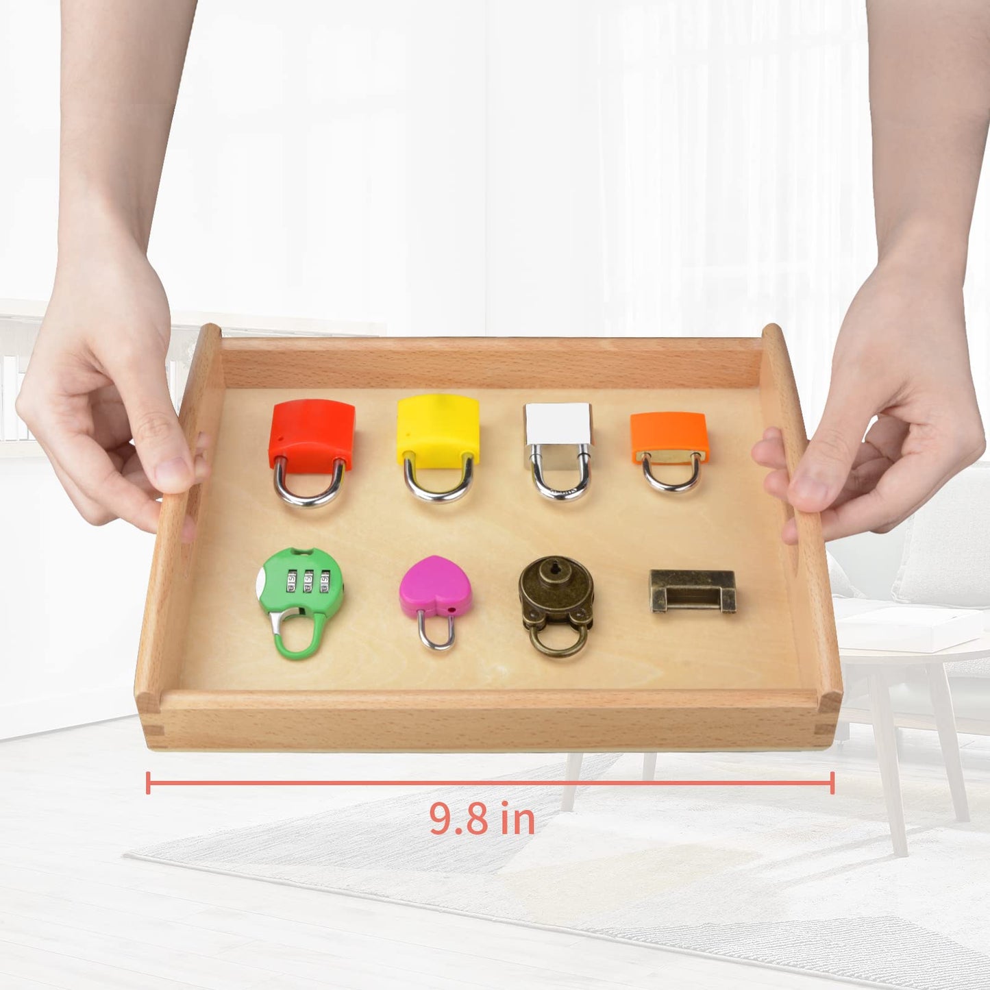 Mikneke Montessori Lock And Key Toy Set For Toddlers, Toy Keys Homeschool Preschool Learning Activities, Wooden Montessori Materials Learning & Education Toys For 3+ Year Old Kids