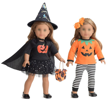 Sweet Dolly 18 Inch Doll Halloween Costume Set, Pumpkin Witch, Polyester, Model AC