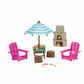 Li'l Woodzeez Toy Patio Set - Multicolor Doll Furniture - Small Plastic Playhouse Accessories - Model 6170Z for Kids 3 Years+
