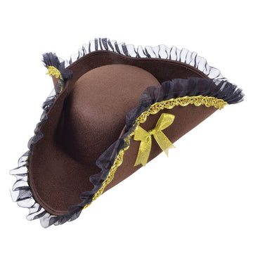 Bristol Novelty Bh608 Tricorn Hat Brown Pirate Lady, Unisex-Adult, One Size