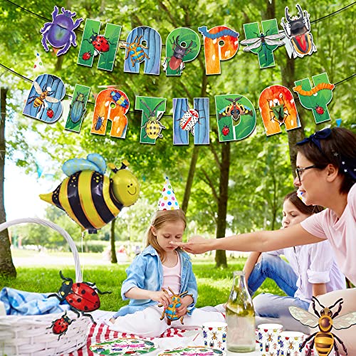 Cc Home Insect Birthday Party Supplies Insect Birthday Banner, Cute Insect Bunting Sign Insect Happy Birthday Banner For Insect Theme/Insect Theme Baby Shower Decorations