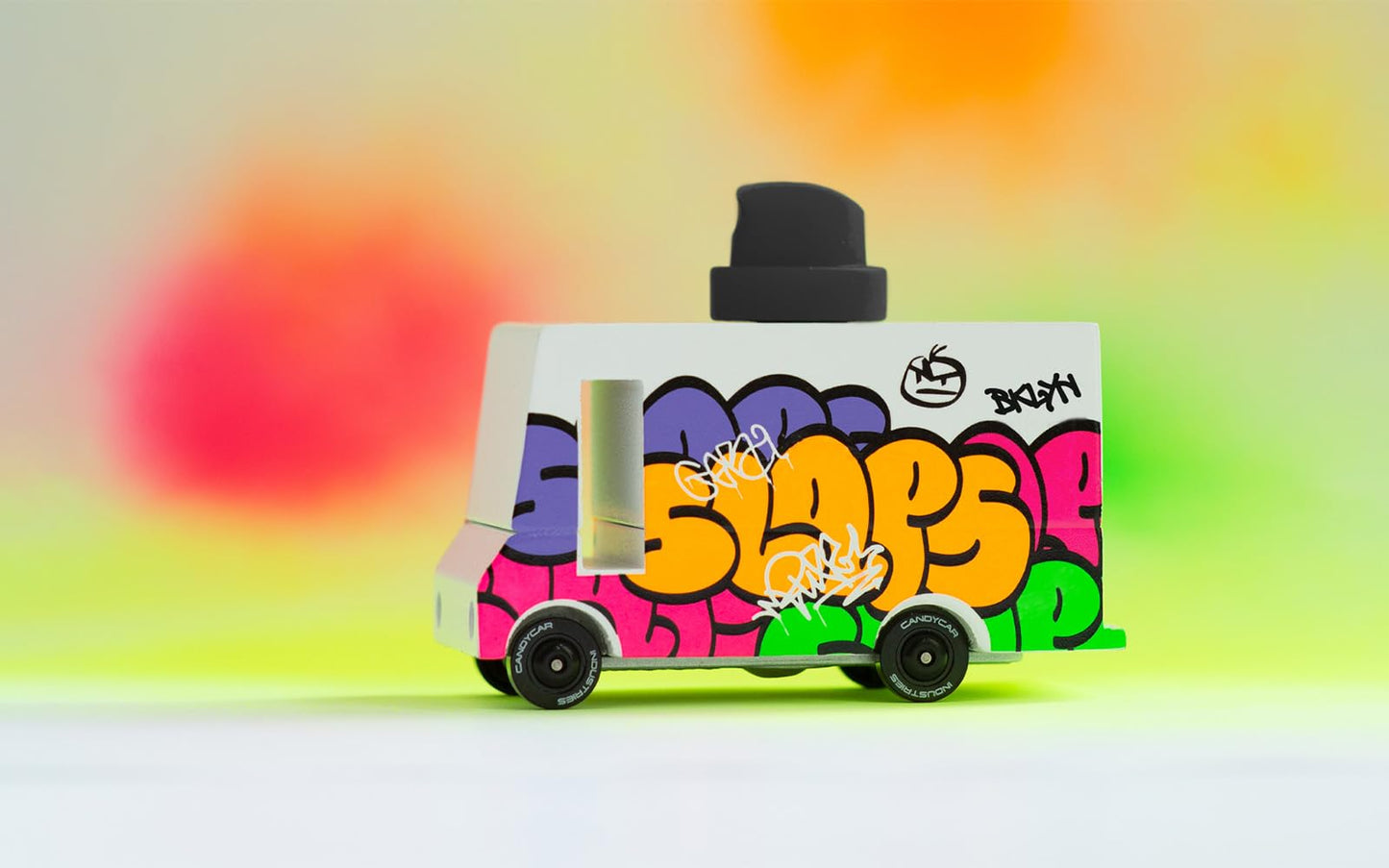 Candylab Toys CANDYCAR Wooden Food Truck Collection - Graffiti Black  enhanced Handcrafted Beech Wood Toy Car
