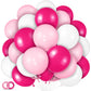 Pink White Balloons 100Pcs 12 Inch Hot Pink Pastel Pink White Balloons With 2 Ribbon For Valentine'S Day Girl'S Woman'S Birthday