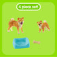 Schleich Shiba Inu Mother And Puppy, 4-Piece Set, Ages 3+