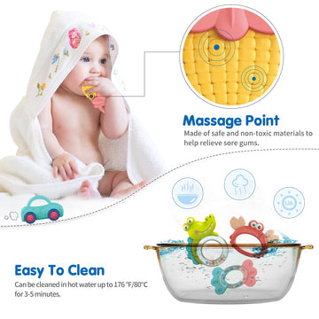 Qizebaby Baby Toys 6 To 12 Months, 12Pcs Rattle Baby Teething Toys, Shaker Grab And Spin Rattles Toy, Music Learning Toys For 0