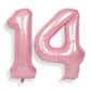 SUWEN 14-Inch Pink Foil Number Balloons 0-9 Jumbo Mylar Birthday Party Decorations for Girls and Women