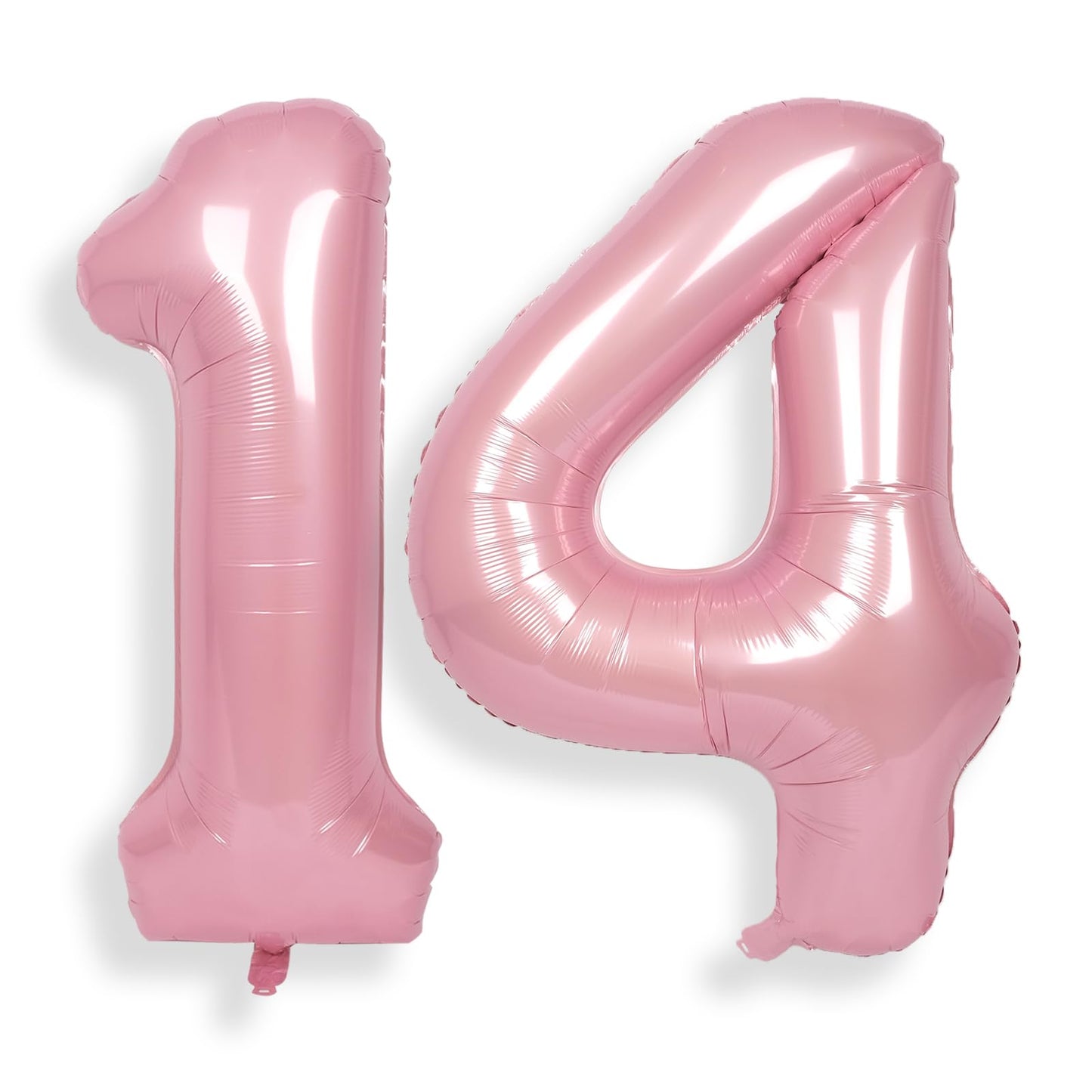 SUWEN 14-Inch Pink Foil Number Balloons 0-9 Jumbo Mylar Birthday Party Decorations for Girls and Women