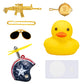 Wonuu Rubber Duck Car Ornaments Cool Yellow Duck Car Dashboard Decorations Squeaky Glasses Duck With Propeller Helmet For Car Ccessories Dashboard (Z-Pan-Stars&Stripes)
