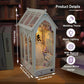 TOPBSFARNY DIY Doll House with Musical Movement  Wedding Theme Book Nook Kit  Illusion Mirror Design Miniature Dollhouse Kit  Booknook Bookshelf Desktop Decor Model Build for mature-themed Wedding Gift