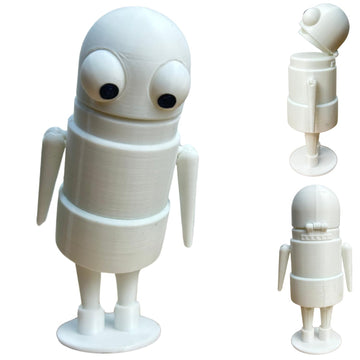 Repo 3D Printed Character Figure, R.E.P.O Horror Game Posable Articulated Collectible Model For Fans Gift (White)
