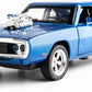 Aldorado 1:24 Dodge Charge F7 - Blue Alloy Diecast Pullback Metal Car Toy With Sound Light & Opening Doors - Great Gift Toy For 