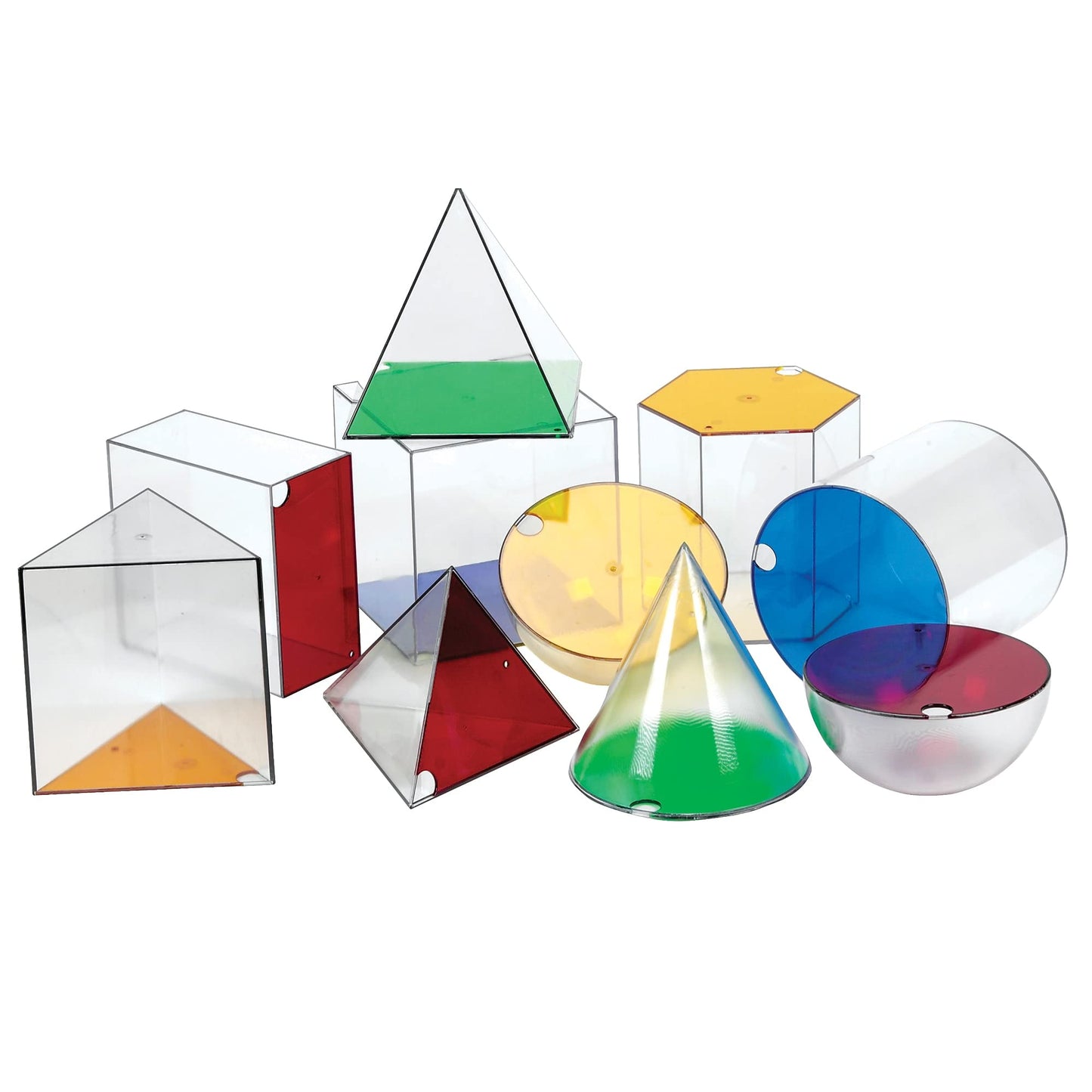Learning Resources Giant GeoSolids - Large Plastic Shapes, 11.5"x18.13"x7", Multi-color, Model LER3208