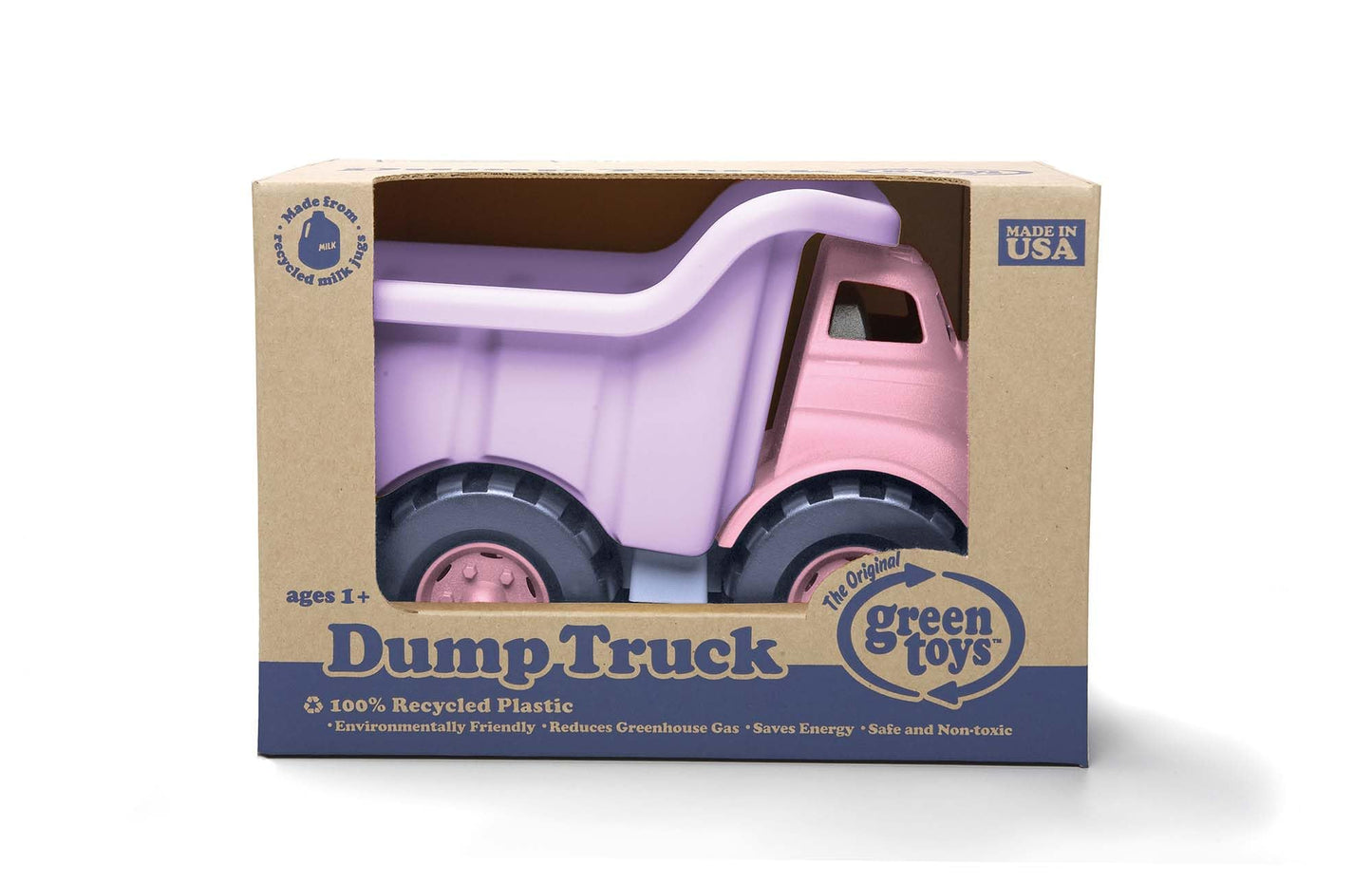 Green Toys Dump Truck In Pink Color - Bpa Free, Phthalates Free Play Toys For Improving Gross Motor, Fine Motor Skills. Play Vehicles