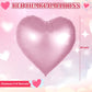 MiniInflat 60 Inch Pink Heart Shaped Foil Balloon - Aluminum Wedding Engagement Baby Shower Party Decoration, Model SIR-MiniInflat-2337